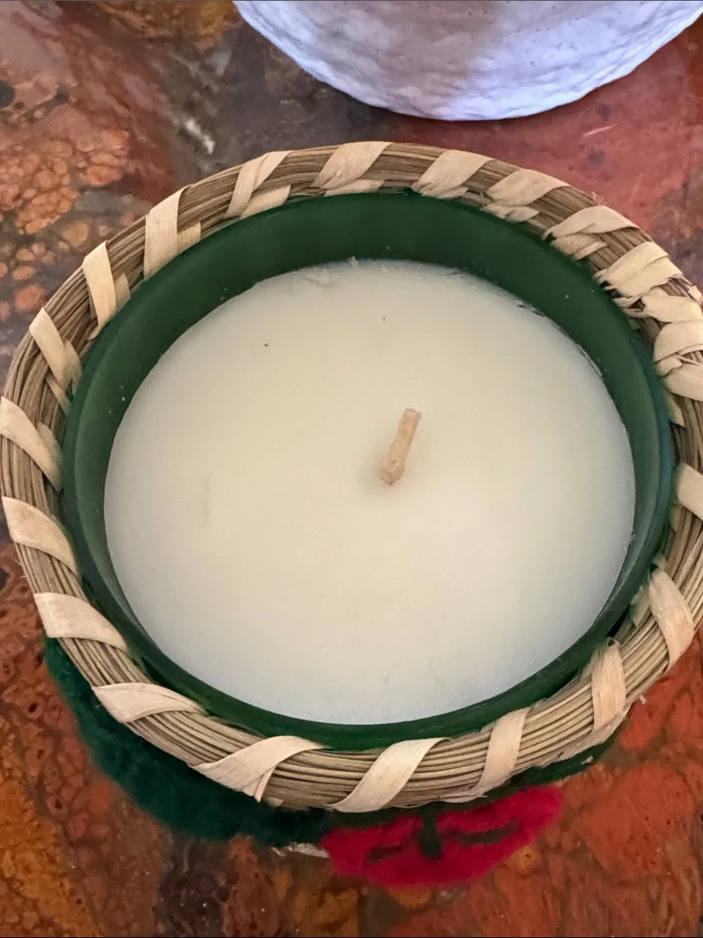 Anthropologie Fruity Strawberry & Blonde Wood Woven Candle